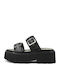 Damen Flache Sandalen Schwarz