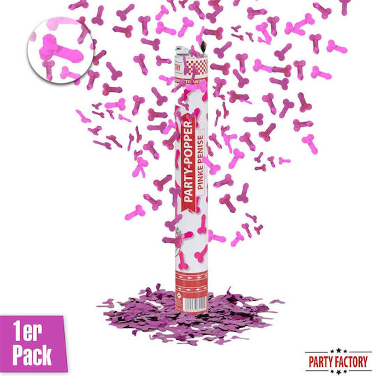 Konfettikanone Bachelor Pinky Penis 40cm mit Rosa Konfetti