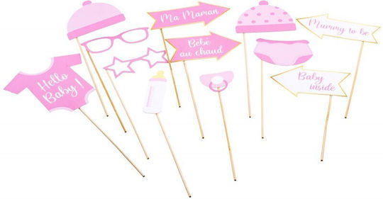 Стикери за Фото Будка Baby Shower Момиче 11 Бройки