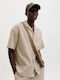Resort Short Sleeve Shirt in Wide Line Vintage Khaki