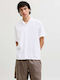 Resort Short Sleeve Linen Shirt in Wide Line White