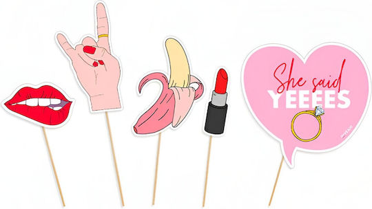 Photobooth Props “she Said Yes!” 5 Τεμ