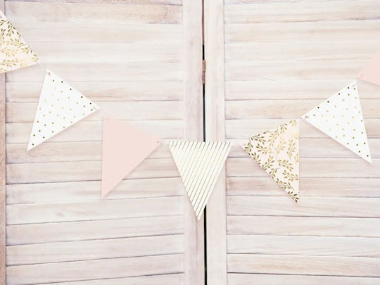 Partydekorationen Flaggen Rosa-Gold Druck