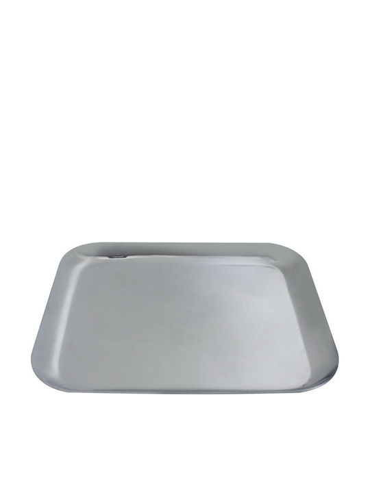 Raki Piață De Servire Pătrată Inox Gri 25x25cm