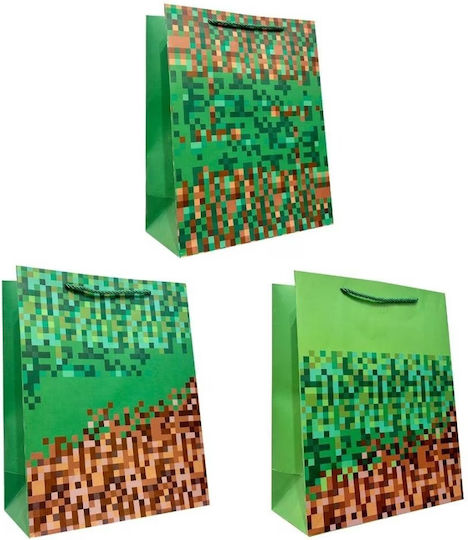 Minecraft Papier Geschenkverpackung mit Thema Minecraft 10x23x18cm