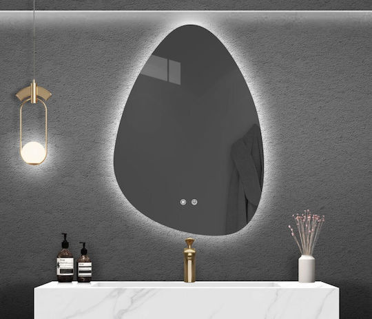 Οβάλ Καθρέπτης Μπάνιου Led Αφής 60x80cm Λευκός