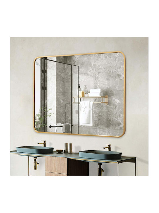 Aurelia Oglindă De Baie Rectangulară Din Metal 70x50cm Auriu