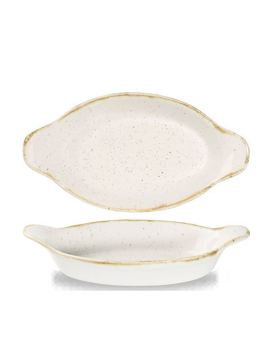 Churchill 1795 Serving Platter Oval Porcelain Beige 23.2x15.2cm 12 Pieces