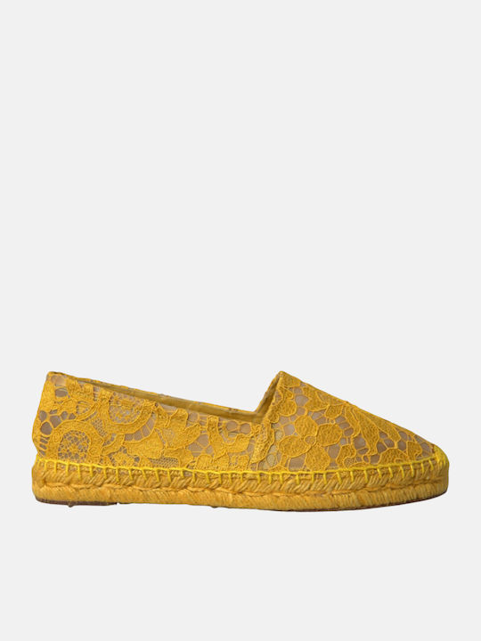 Dolce & Gabbana Leather Women's Espadrilles Yellow