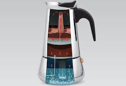Maestro Espresso Stovetop Pot 6 Cups Inox Black