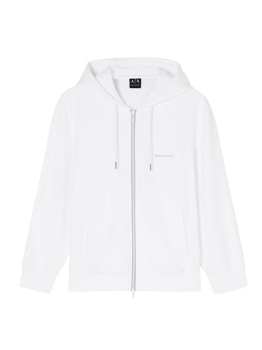 Armani Exchange Ζακέτα Εκρού με Κουκούλα