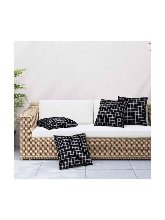 vidaXL Sofa-Kissen Schwarzes Karomuster 40x40cm