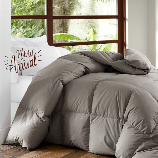 Go Smart Home Double Quilt with Microfiber Filling 210x230cm Gray-Olive 250 GSM