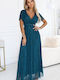 Summer Maxi Dress for Wedding / Christening Bottle Green
