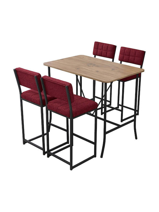 Masa Bar cu 4 Scaune de Bar 110x70cm