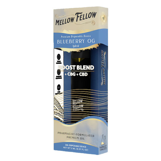 Mellow Fellow Единично Употребимо Електронно Цигаре Blueberry Без Никотин 2ml с КБД Лилаво
