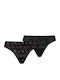 Women's String 2Pack Black