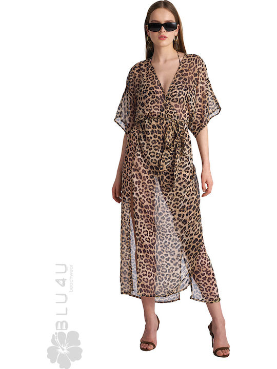 Blu4u Caftan De Plajă Pentru Femei Bej
