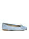 Leder Damen Ballerinas in Hellblau Farbe
