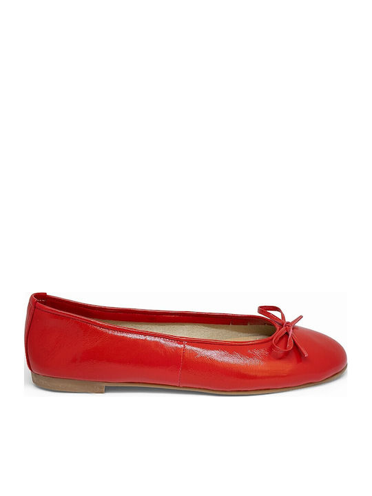 Bigshoes Damen Ballerinas aus Leder in Roter Farbe
