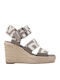 Sommer Damenplattformen in Stil Espadrilles Beige