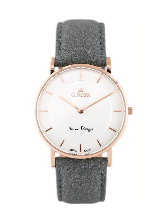 G.Rossi Ceas Dama 38mm Baterie Cu Curea Din Piele Gri