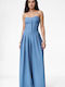 Women’s Strapless One-piece Jumpsuit Light Blue