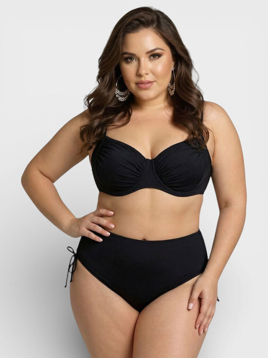 Set Bikini Talie Înaltă Negru