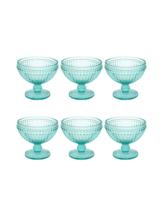 Raki Serving Bowls Ice Cream Round Glass Green With Diameter 12cm 6 Pieces