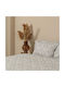 White Fabric Single Sheet Set Made of Cotton & Polyester Blissy Gray 160x250cm
