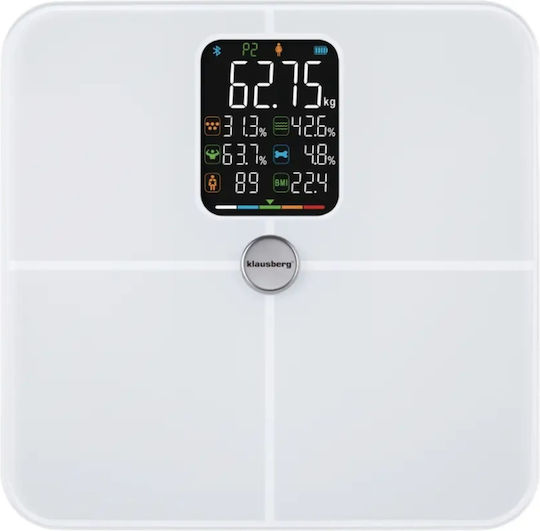 Klausberg Smart Cântar de Baie 180kg cu Bluetooth Alb KB-7941