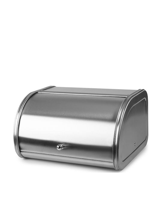 Ibili Ψωμιέρα με Καπάκι Inox Ασημί 44x28x17cm