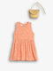 Girls Polka Dot Dress Set with Accessories Pink