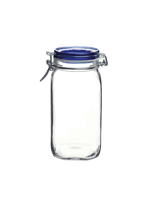 Bormioli Rocco Vază Pentru Paste Zahăr Maro Cu Capac Sticlă Albastră 1500ml 1 Bucată