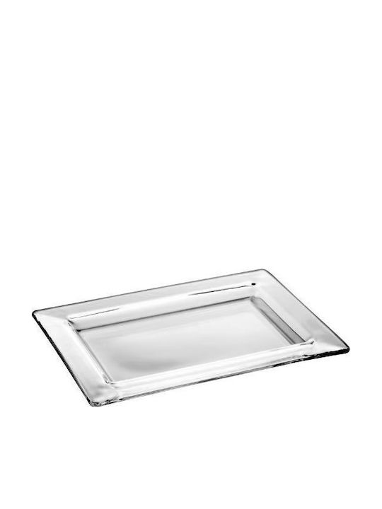 Vidivi Rialto Platou Decorativ Din Sticlă Albă 24x18x2.5cm