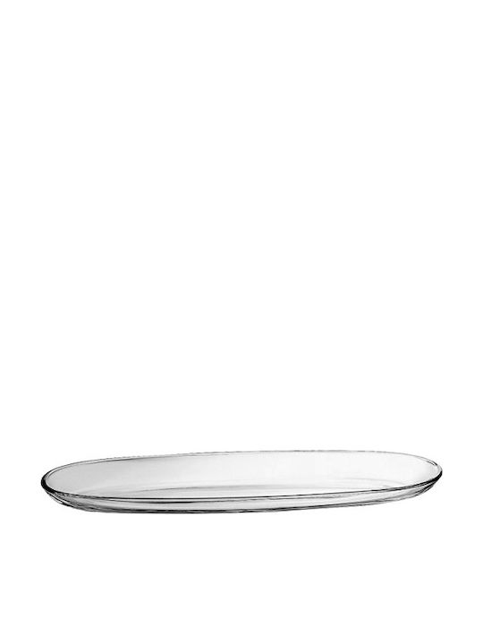 Vidivi Fenice Platou Decorativ Oval Din Sticlă Albă 50x16cm