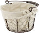 Rund Brotkorb Zum Servieren Raki 22x21x14cm Aus Metall Stoffgriff