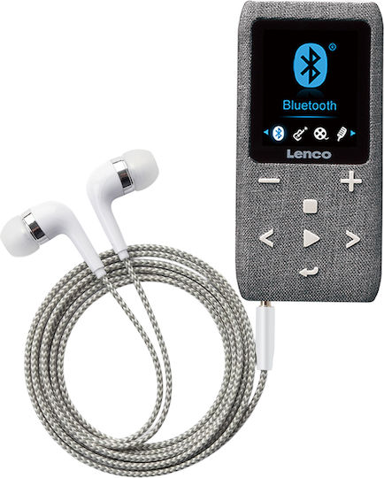 Lenco Mp3 Mp4 Player 8gb Extensibil Ecran Lcd 1.8" Bluetooth Căști Incluse Gri Antracit