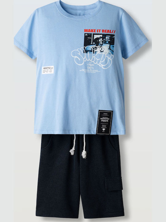 Kids Set with Shorts Summer 2 Pieces Blue-Black