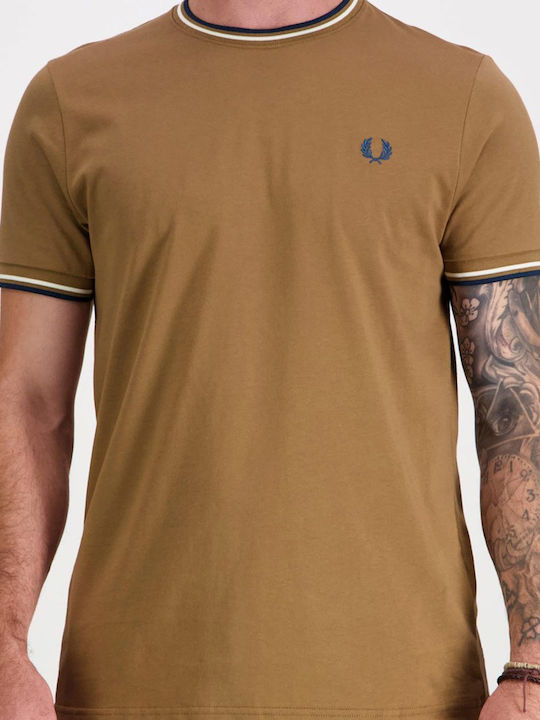 Fred Perry Twin Tipped T-shirt Shadestone Ecru ...