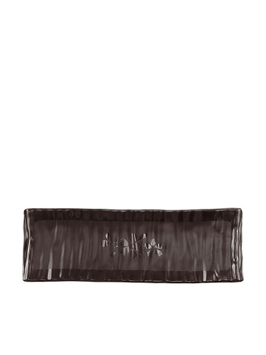 Raki Piatelă De Servire Rectangulară Din Melamină Maro 24x8cm