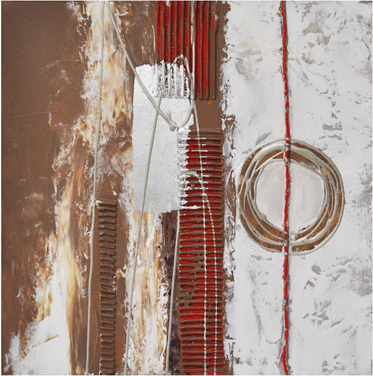 Sinialo Leinwand Weiß-Braun 50x50cm