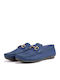 Leather Men's Moccasins in Blue Colour
