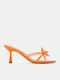 Women's Mules with Thin High Heel in Orange Color