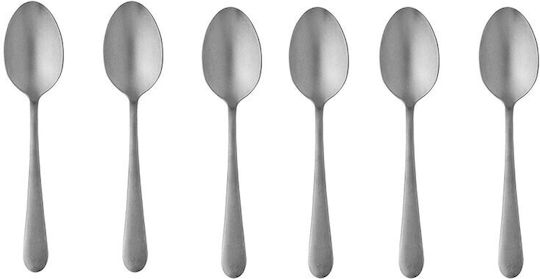 Raki Old Set Of Dessert / Ice Cream Stainless Gray Spoons 6 Pieces