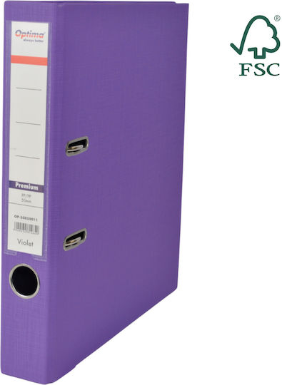 Optima Clasic & Premium A4 Binder Laminated Pp Pp Metal Edge 50 Mm Optima Premium Violet