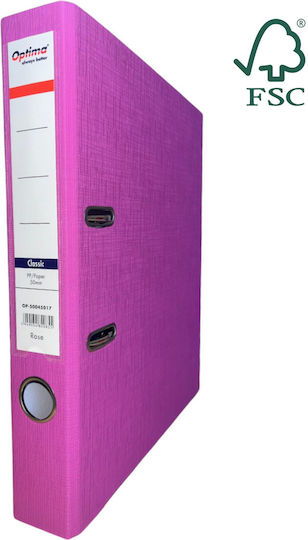 Optima Clasic & Premium A4 Binder Laminated Pp Paper Metal Edge 50 Mm Optima Classic Rose