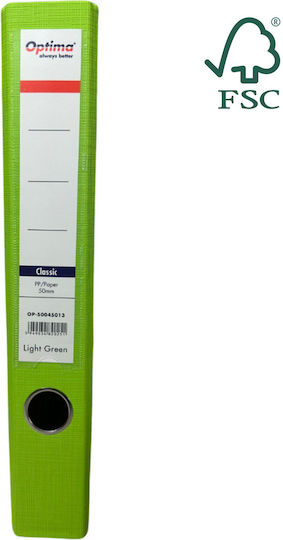 Optima Clasic & Premium A4 Binder Laminated Pp Paper Metal Edge 50 Mm Optima Classic Light Green