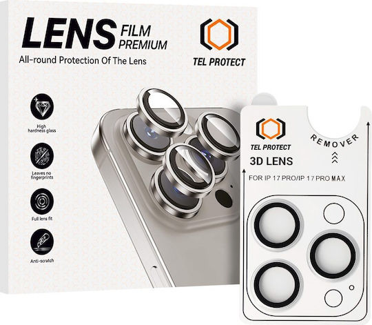 Tel Protect Camera Protection Tempered Glass Silver for iPhone 17 Pro 17 Pro Max