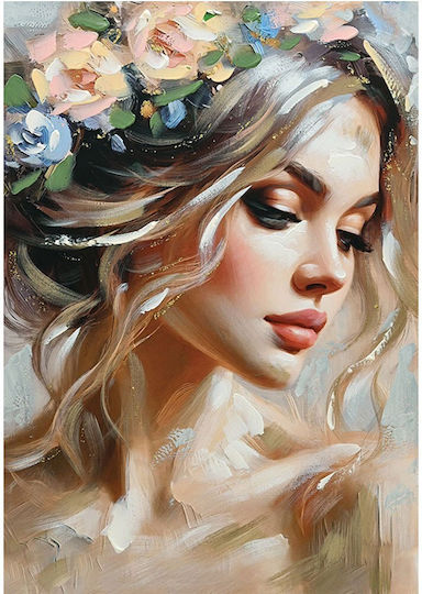Marhome Beautiful Woman With Flowers On Head Painting On Canvas 70x100cm